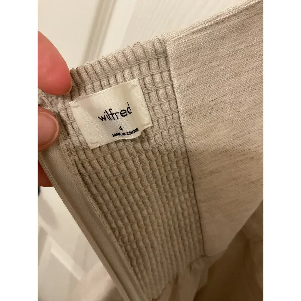 Aritzia Wilfred CruiseLinen Upscale Jumpsuit Natural Ecru Linen Lyocell, sz 4